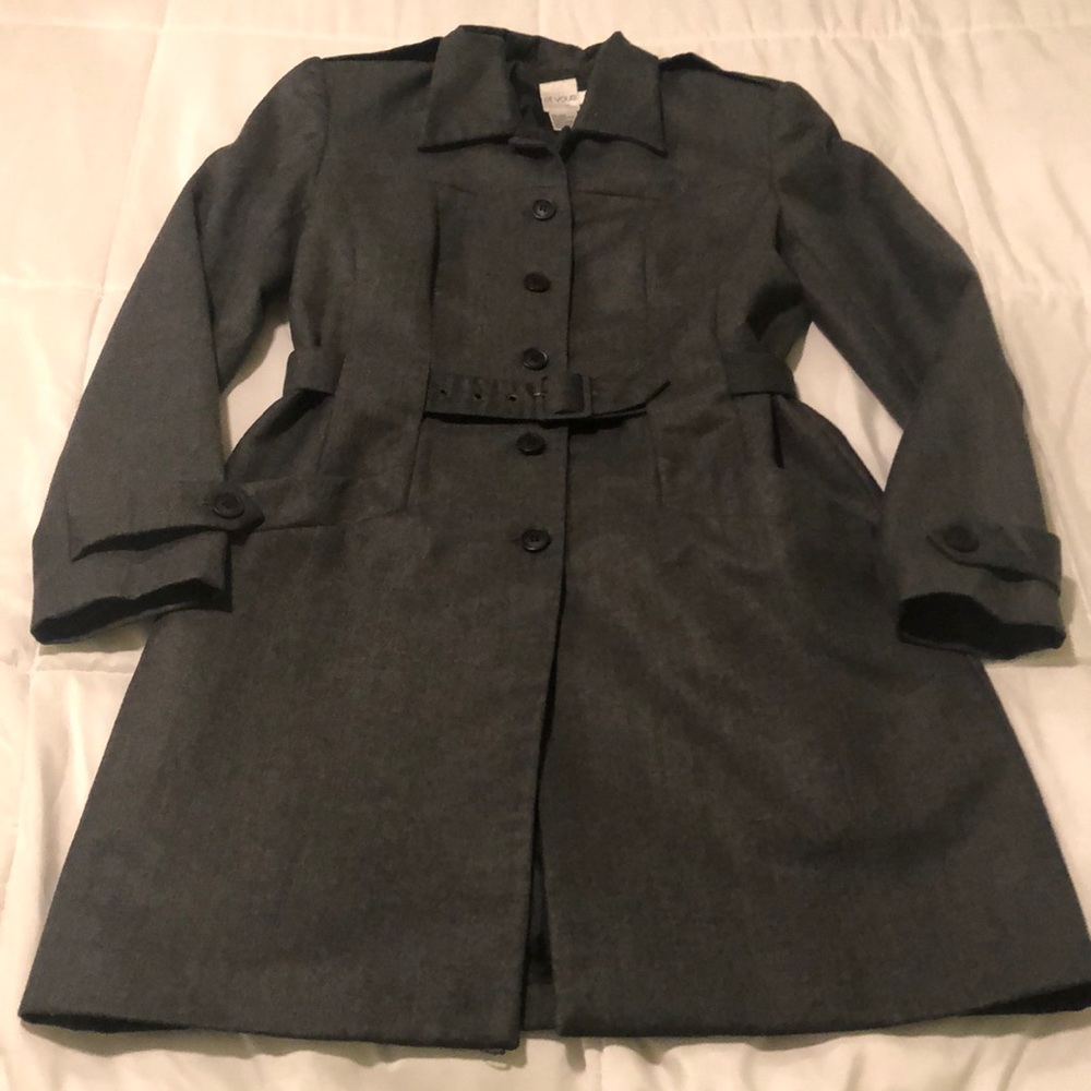 NWOT ET Vous grey wool blend and polyester coat